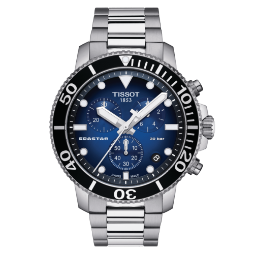Tissot Seastar 1000 Chronograph Quartz 45.5 Stainless Steel / Gradient Blue / Bracelet